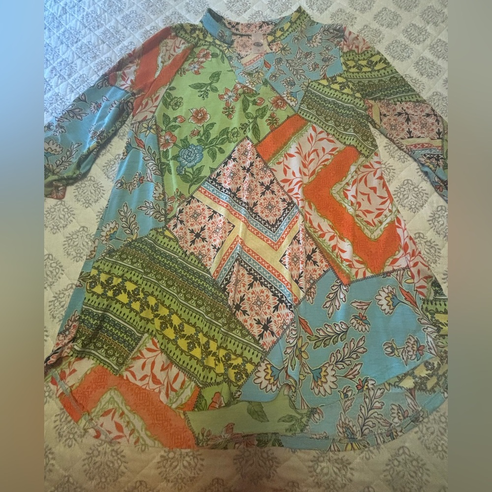 Colorful Patchwork Tunic Top